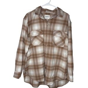 ABERCROMBIE & FITCH Soft Collection Men’s Oversized Brown Plaid Button Shirt L
